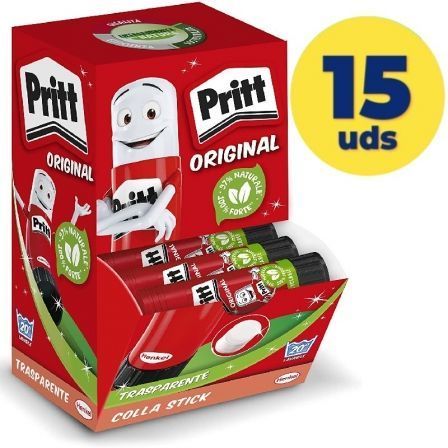 Pritt Pegamento en Barra 22g Transparente Caja Expositora de 15 Unidades